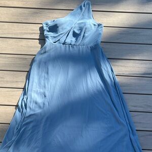 Birdy Grey; Slate Baby Blue; Single Strap Bridesmaid Dress; Minimal Wear; 2XL